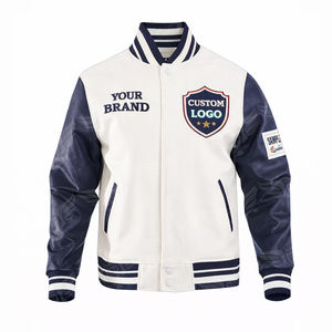 เสื้อแจ็คเก็ตวาร์ซิตี้ผู้ชายรุ่นคัสตอม ปี 2026 สีแดงขาว แจ็คเก็ตเลตเตอร์แมนแบบบอมเบอร์ ปักโลโก้ เสื้อแจ็คเก็ตเบสบอลแบบวิทยาลัย - Product Image 3