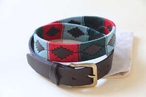 Ceinture de polo sportive brodée, design argentin formel et coloré, avec boucle en acier, ceinture en cuir véritable gaufrée avec logo personnalisé - Product Image 5