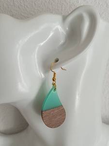 Handmade Wood And <b>Resin</b> Teardrops Natural Charm Wood And <b>Resin</b> Earrings Grain Wood And <b>Resin</b> Earrings <b>Resin</b> <b>Crafts</b> - Product Image 4