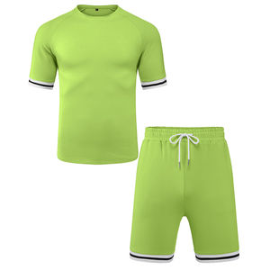 Conjunto de Camiseta y Pantalones Cortos de Verano al por Mayor, Unisex, Casual, de 2 Piezas, 100% Algodón, Transpirable, Ecológico y Ligero - Product Image 2