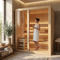 Sauna Infrarroja de Cedro Rojo Canadiense para 2 Personas YEETE - Cabina de Calefacción de Grafeno de 3KW con Certificación ETL y Bajo EMF para Villas y Hoteles de Lujo