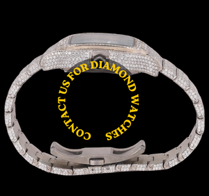 Montre pour homme personnalisée, entièrement sertie de diamants Moissanite VVS, style Hip Hop de luxe, quartz, acier inoxydable, meilleur prix - Product Image 5