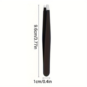 Pince à épiler professionnelle moderne à pointe inclinée en acier inoxydable, design pointu durable, couleurs rose et noir - Product Image 2