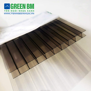 Lightweight 4mm 10mm clear Flexible Color Twin Wall <b>Polycarbonate</b> Plastic Hollow <b>Sheet</b> Roofing - Product Image 5