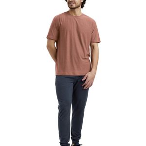 T-shirt personnalisé en gros pour hommes, imprimé, en coton marron, col rond, manches courtes, décontracté, doux, respirant, léger, streetwear d'été - Product Image 2