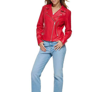 Chaqueta de Cuero Corta para Mujer, Transpirable, Ajustada, Estilo Motero, Piel de Vaca, para Ropa Urbana - Product Image 5
