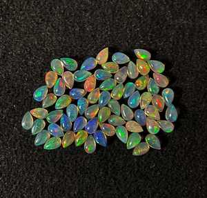 Opale d'Éthiopie naturelle en forme de poire, cabochon, pierre précieuse en vrac pour bijoux - Product Image 1