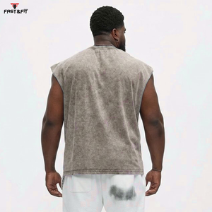 Nouveau style débardeur tricoté respirant sans manches personnalisable pour le sport et la gym, effet délavé, séchage rapide, fabriqué au Pakistan - Product Image 6