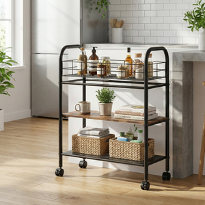 Black Friday Storage SALE EBay Wholesale Taiwan Furniture Manufacturer Housewares DIY MIT 2 TIER <b>Slim</b> Serving Storage Cart - Product Image 1