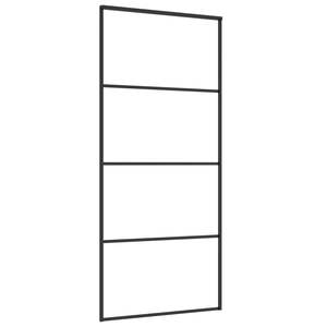 Porte coulissante en aluminium noir 35,4''x80,7'' avec verre dépoli ESG - Product Image 3