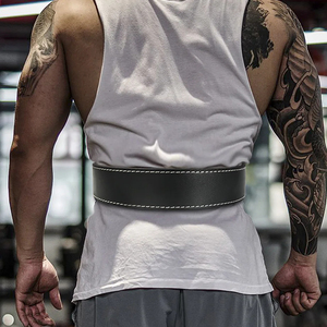 Ceinture de musculation en cuir avec boucle réglable pour l'entraînement en force, soutien lombaire unisexe - Product Image 5