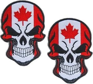 แพทช์ธงชาติ 2 ชิ้น แพทช์ลายหัวกะโหลก แพทช์ปัก แพทช์แบบติดตีนตุ๊กแก - Product Image 1