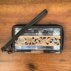 Pochette transparente pour femmes portefeuille en cuir usiné à la main sac à main sculpture cuir nouveau Design Vintage pochette à la mode - Product Image 4