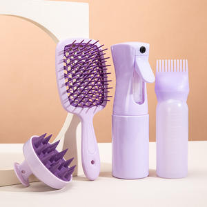 Ensemble brosse à cheveux et peigne pour femmes démêlant poils de bord coiffant queue de rat à dents larges bouteilles de pulvérisation queue de cheveux <span class=keywords><strong>Topsy</strong></span> - Product Image 4