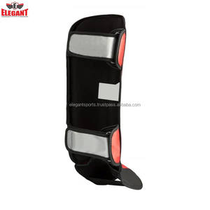 Protège-tibia de sport élégant avec logo personnalisé MUAY THAI MMA Protège-tibias en cuir PU et EVA pour la boxe Protège-tibia - Product Image 2