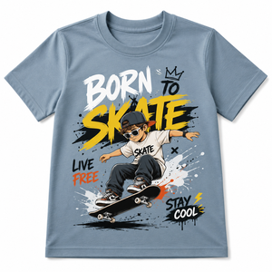 เสื้อยืดคอกลมแขนสั้นทรงปกติผ้าเจอร์ซีย์คอตตอน 100% พิมพ์ลายการ์ตูนสีสันสดใสแบบรีดร้อน คลับเด็กเท่ๆ รุ่นสั่งทำพิเศษ - Product Image 1