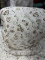 Tissu en dentelle brodée perlée pour robes de mariée, tenues de soirée, marques de mode, fabricants de vêtements, acheteurs mondiaux, commerce