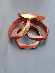 3pcs Hyperbole Stackable Irregular Geometric Wide <b>Bangle</b> Resin Chunky Fashion <b>Bangles</b> <b>Set</b> - Product Image 4