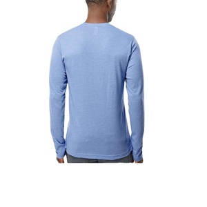 T-shirt en coton 100% de qualité supérieure pour homme, tissu personnalisé brodé, manches longues, t-shirt uni - Product Image 4