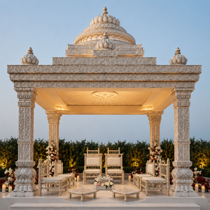 Nouvelle Arrivée - Mandap de Mariage Tirupati Balaji pour Cérémonies Kalyan - Événements du Sud de l'Inde - Fibre de Verre Élégante Vintage Démontable - Product Image 3