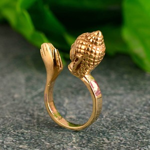 Buddha Hand <b>Adjustable</b> <b>Ring</b> Spiritual 18k Gold Plated Open <b>Ring</b> Spiritual Design Religious Womens <b>Ring</b> For Wholesale/OEM/ODM - Product Image 4