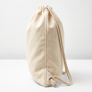 Bolsa de algodón natural con cordón y logotipo verde impreso, mochila de lona crema con bordado personalizado, bolsas reutilizables de cuerda de algodón para tiendas - Product Image 3