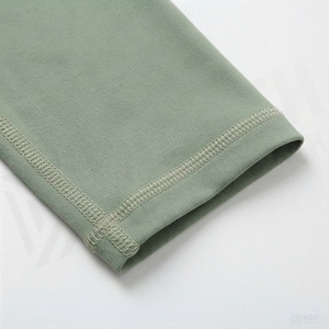 High Waist Full Length Seamless Leggings Solid Color Knitted Stretch Women's Yoga Pants All Seasons Basic Style <b>Green</b> - Product Image 6