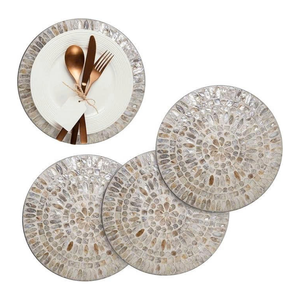 Exquisite Handmade Mother of Pearl Table Mat Coastal Luxury Shell Charger for Anniversary and Formal Dinner - Product Image 1