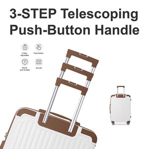 Set di Valigie Premium in ABS Marrone 3 Pezzi 20'' 24'' 28'' con Manico Multi-Posizione Ruote Silenziose Girevoli Approvato TSA - Product Image 2