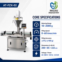 Machine de remplissage de poudre d'épices pour bouteilles et bocaux de 10 à 2000 g avec trémies à ouverture rapide et dosage par vis sans fin AT-FZX-02