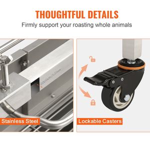 Grill de rôtisserie électrique en acier inoxydable 50W pour porc entier, avec broche à charbon et grilles multiples 4 faces - Product Image 5