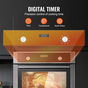 Forno Elettrico da Incasso da 24 Pollici con 9 Funzioni di Cottura, Capacità 2,68 Piedi Cubi, 2800W, Funzione Timer e Cottura - Product Image 6