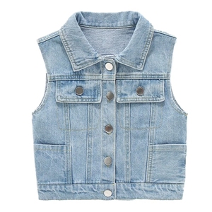 Chaqueta Vaquera sin Mangas Personalizable para Niñas, de Alta Calidad, Transpirable, 100% Algodón, Ropa Casual de Invierno - Product Image 2