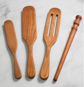 Handmade Highly Polished <b>Wooden</b> Spurtle <b>Spoon</b> <b>Set</b> Of 5 in Customizable Size Durable and Washable item - Product Image 5