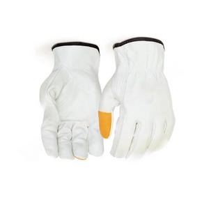 Premium Grade Grain Cowhide <b>Driver</b> With Fluorescent Fingertips Safety Working <b>Gloves</b> Construction <b>Gloves</b> - Product Image 2