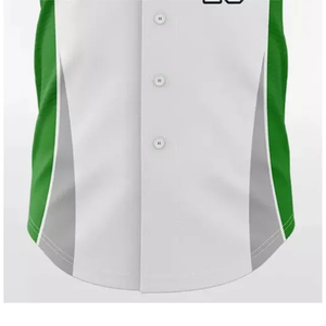 Maillot de baseball blanc et vert à manches courtes, imprimé par sublimation, respirant, coupe classique, unisexe, adultes, toutes saisons - Product Image 5