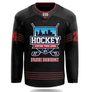 Jersey de Hockey Personalizado Unisex Directo de Fábrica, Sublimado, 100% Poliéster, Secado Rápido, Cuello en V, al por Mayor, para Práctica de Hockey sobre Hielo, OEM - Product Image 2