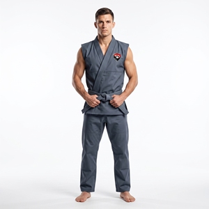 Uniforme de judo Dumela, couleur grise, vêtements d'arts martiaux respirants pour l'entraînement, unisexe, matière polyester - Product Image 3