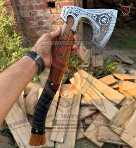 Hacha Vikinga de Doble Hoja Forjada a Mano con Mango de Madera de Palisandro, Acero con Alto Contenido de Carbono, Herramienta de Supervivencia DIY - Product Image 2
