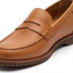 Mocassins pour hommes en cuir véritable de qualité supérieure, bout rond, à enfiler, couleur unie, pour le bureau et la carrière, toutes saisons, semelle extérieure en caoutchouc amortie, de BD - Product Image 2