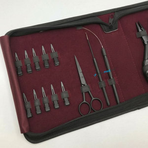 Pince à micro-anneaux noire mate et pince d'ouverture, outils capillaires en acier inoxydable, kit d'outils pour extensions de cheveux à bandes adhésives, logo personnalisé - Product Image 3