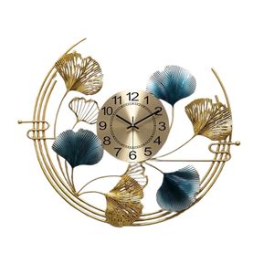 Nordic Creative Ginkgo Metal Wall <b>Clock</b> 3D Iron Craft Wall Hanging <b>Clock</b> Silent <b>Movement</b> Luxury Home Decoration Ornaments - Product Image 2
