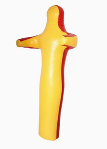 Inflatable Punching Bag <b>Dummy</b> Yellow Red PVC Training Target for Adult Martial Arts Practice - Product Image 3