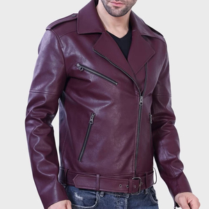 Pure Quality Men <b>Sheepskin</b> <b>Jackets</b> Genuine Leather Stand Collar Motorcycle Coat Spring Autumn Zipper Leather <b>Jacket</b> For Men - Product Image 3