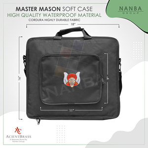 Étui souple MM-WM avec poche, broderie Grotto, sac de transport pour tablier maçonnique de qualité supérieure, étui souple pour insignes, cadeau - Product Image 5