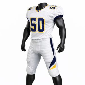 Ensemble d'uniformes de football américain personnalisés en gros – Maillots et pantalons respirants en maille pour équipes sportives – Vêtements de sport OEM en gros - Product Image 3