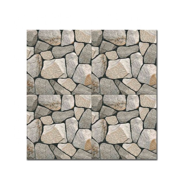 Best Selling 11.5mm Thick Waterproof Fireproof Stone Imitation Texture Designer Ceramic Tiles 400x400mm Heavy Duty Parking Tile