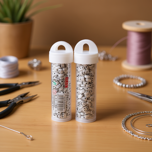 Perles argentées Ilan Abalorio en boîte 6x6mm 15g pour la création de bijoux - Product Image 3