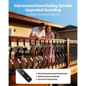 Set da 61 Pezzi di Balaustre Ondulate in Acciaio Zincato 32,28 x 1, Perni per Ringhiera in Metallo con Viti, Componenti Moderni per Scale e Terrazze - Product Image 2