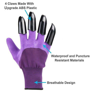 Outdoor Leather <b>Full</b> Finger Garden Gloves with Hand Protection Anti Impact Anti <b>Slip</b> Anti Vibration Durable Garden Gloves - Product Image 2